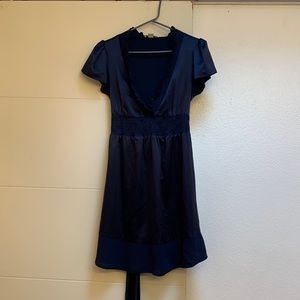 Navy blue satin dress